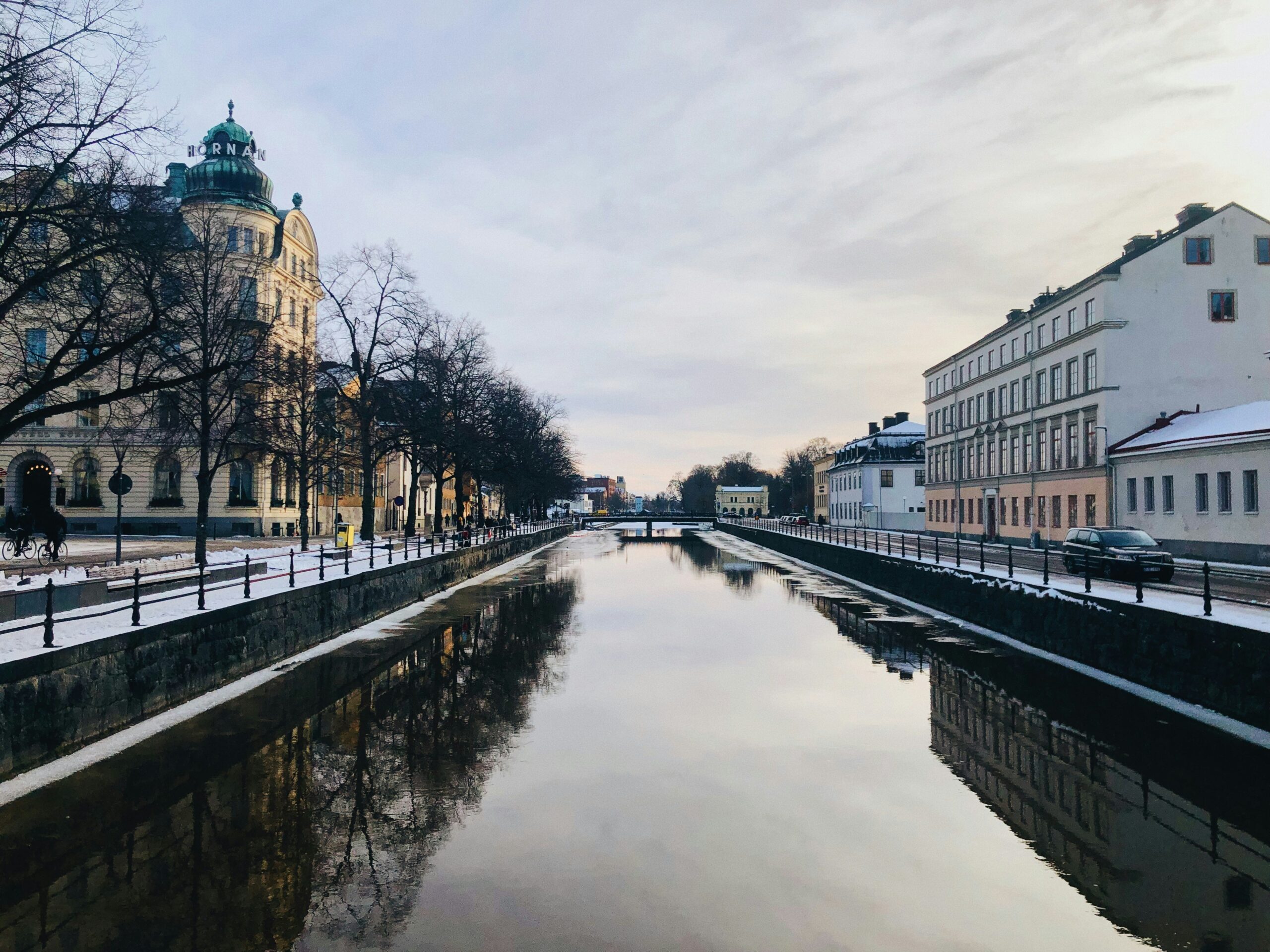 Uppsala fyrisån under vintern